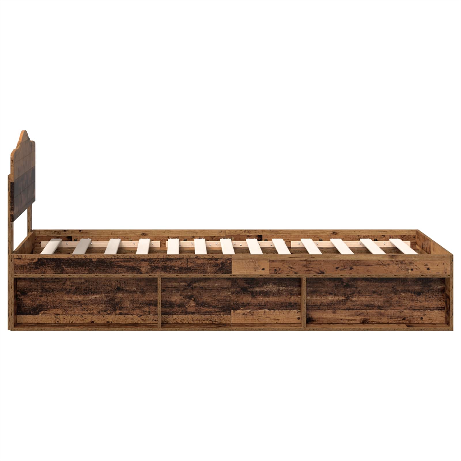 Cadre de lit bois ancien 75 x 190 cm en bois de pin massif - 8