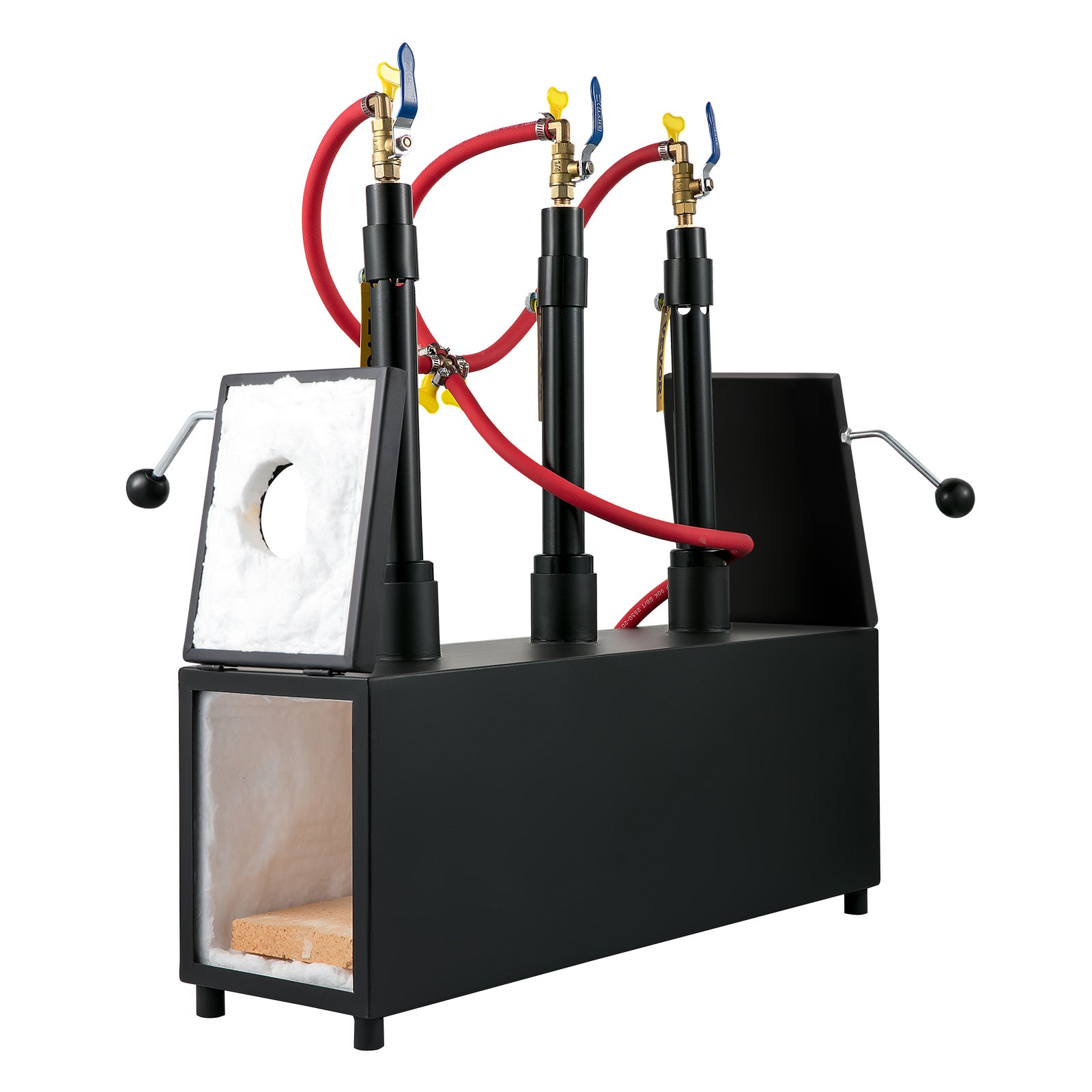 Four de forge à gaz propane,SucceBuy 3 brûleurs,fabrication d'outils en métal,forge portative,construction en acier,haute température - 3