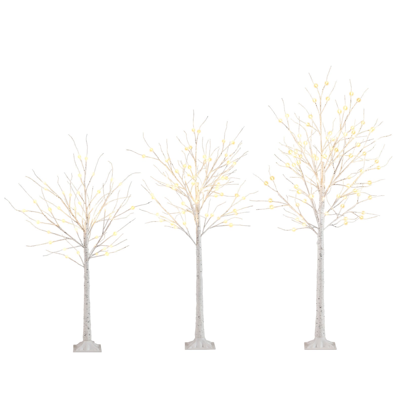 The Holiday Aisle® 3 Arbres De Noël Artificiels éclairés Blancs Pour La Decoration Decorations De Fete De Mariage De Noel C004198636