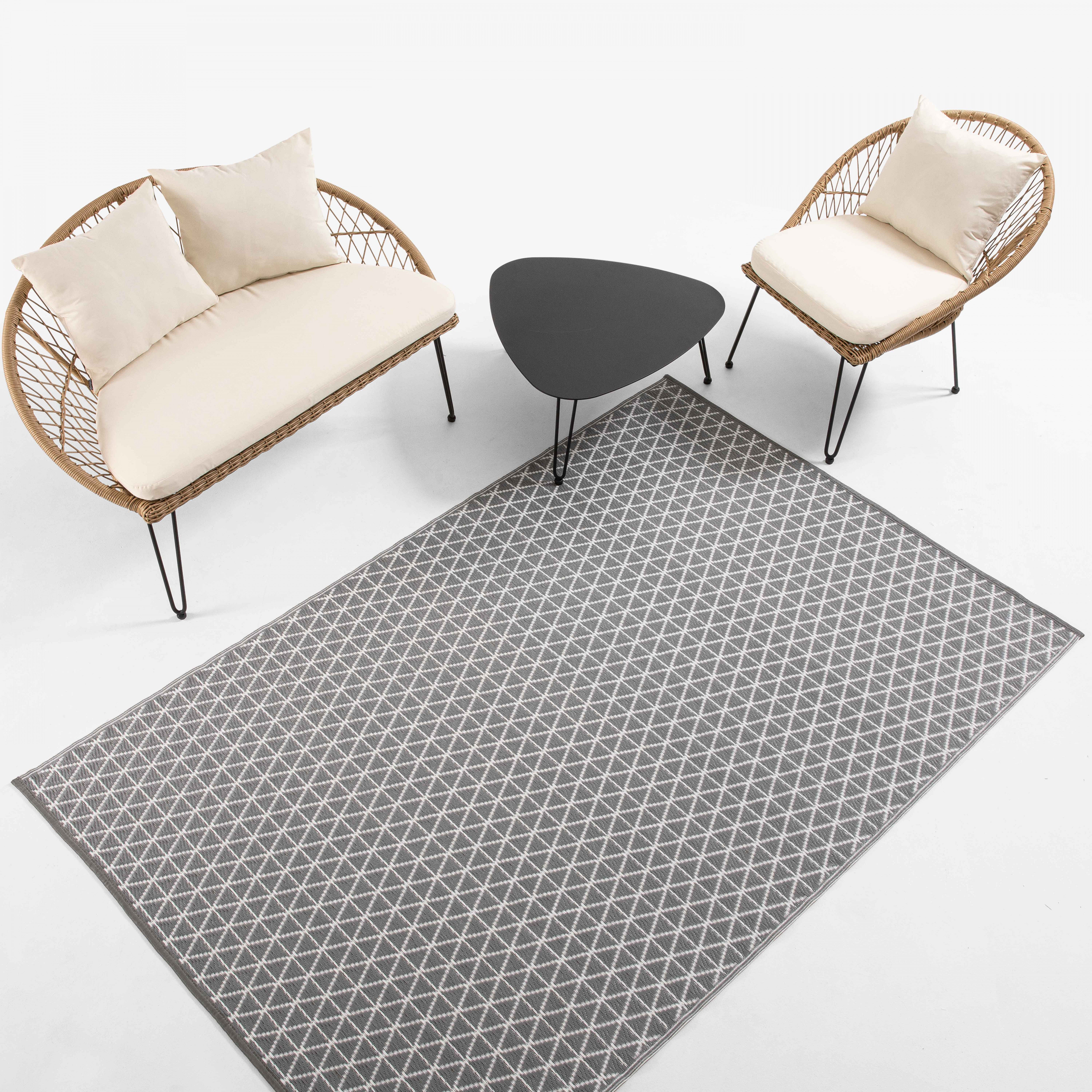 Tapis d'extérieur polypropylène gris 230 x 160 cm - 5