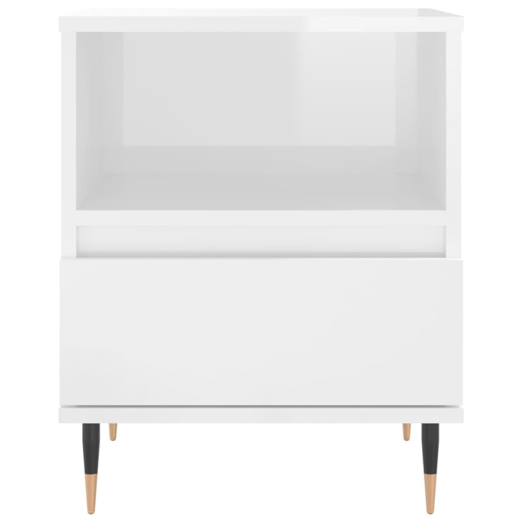 Comodini 2pz Bianco Lucido 40x35x50 cm in Legno Multistrato vidaXL - 7