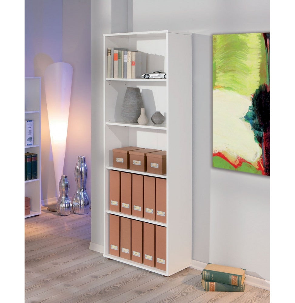 Bibliothèque pour Bureau en MDF Blanc H. 180 x l. 60.0 x P. 30.0 cm - 8