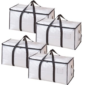 Set 4 Sacchetti Per Traslochi Resistenti, 2 Misure (grande E Piccolo), Alternativa Alle Scatole, Con Manici E Finestra Trasparente - 4