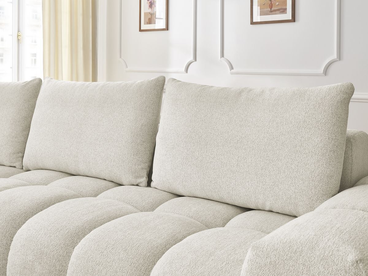 BOBOCHIC Canapé d'angle fixe EVEREST tissu chiné Blanc Angle gauche - 8