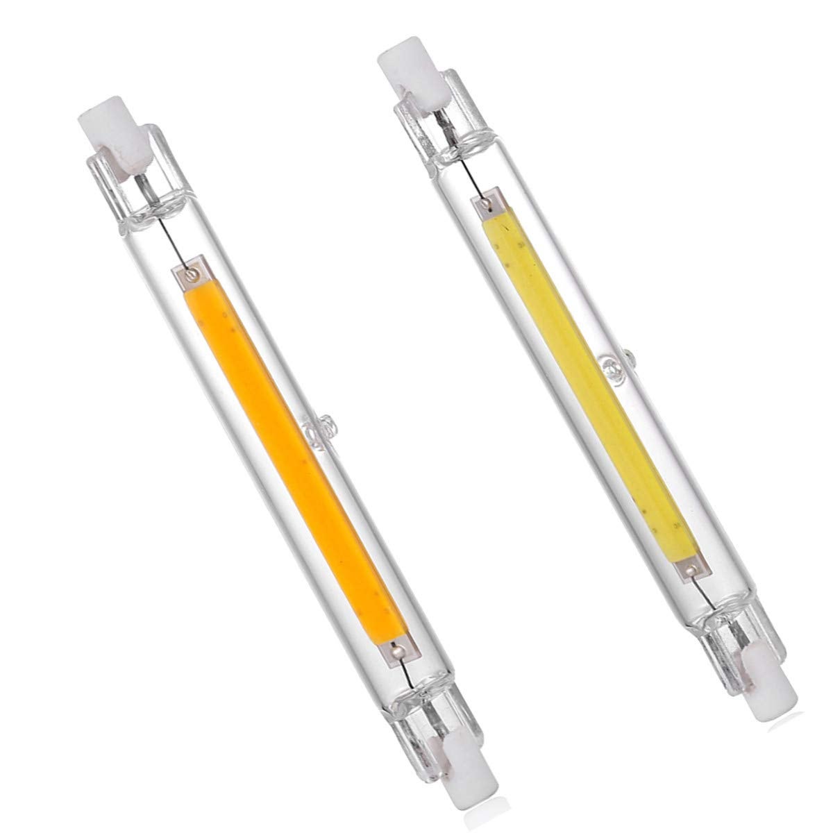 Ampoule LED R7S 118mm 10W Blanc Chaud, R7S LED 118mm Équivalent Ampoule Halogène R7S 100W J118, Éclairage à Faisceau 360 °, Lot de 2 - 7