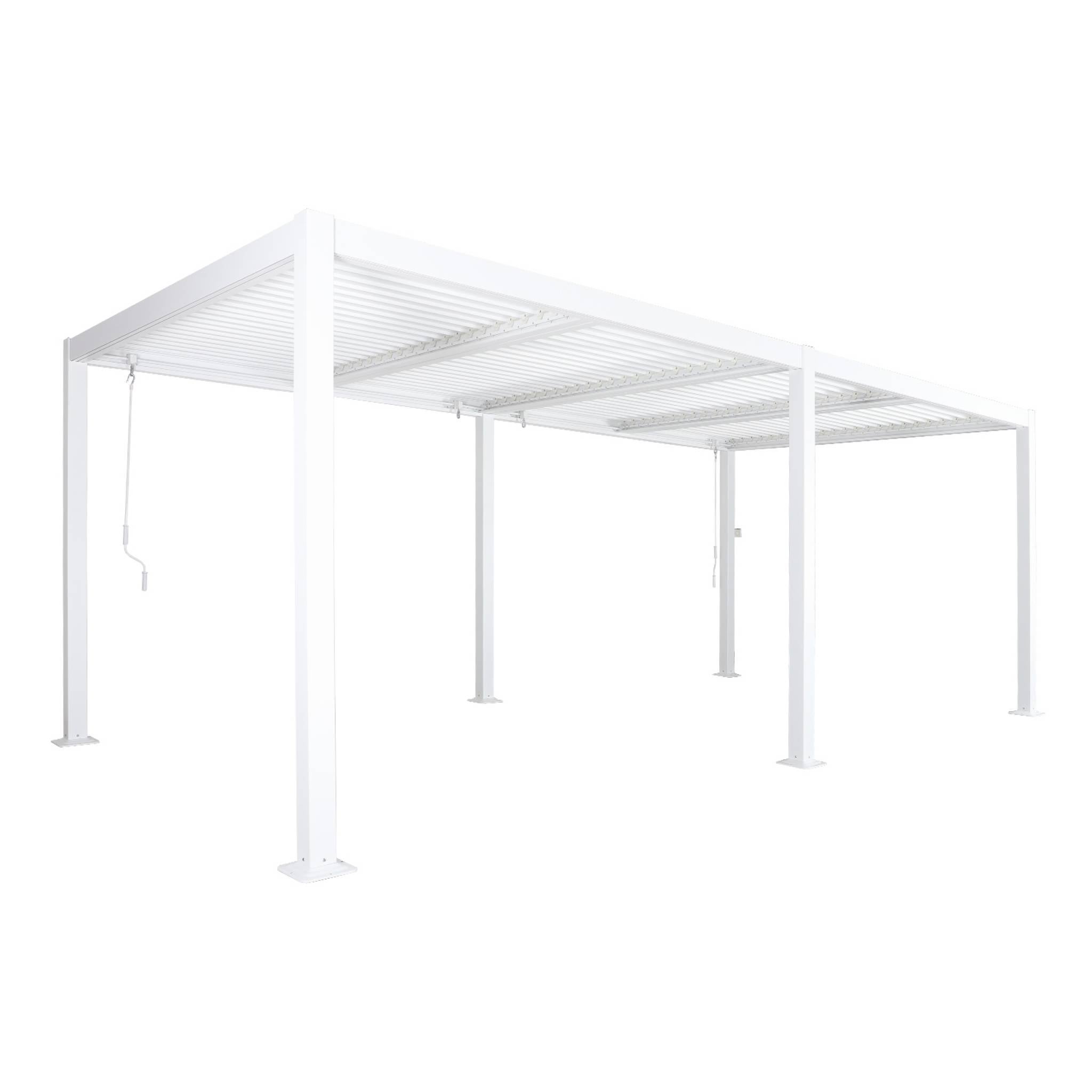 Pérgola bioclimática alumínio e aço lâminas orientáveis 3x6m Palace, Palace 3x6m, Branco, 574x292x231 cm - 2