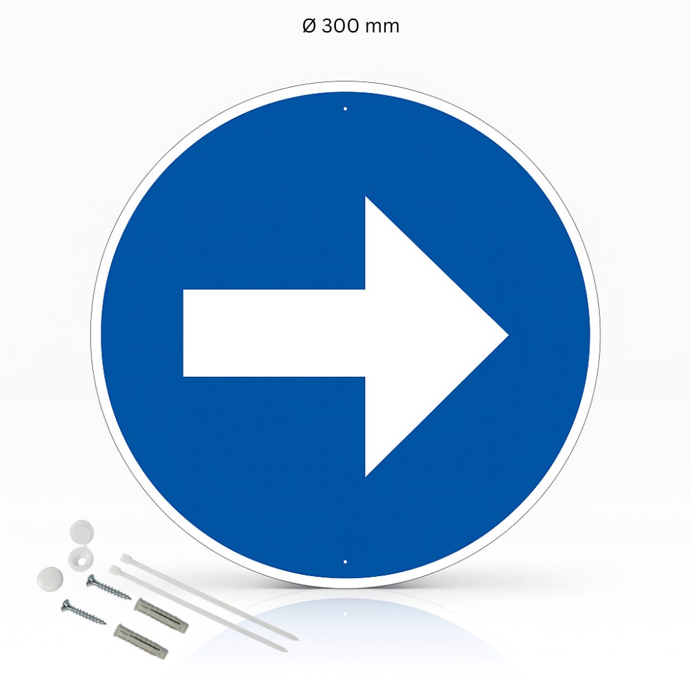 Fl che Droite Panneau Signalisation Rond Pr perc En Aluminium Kit fl-che-droite-panneau-signalisation-rond-pr-perc-en-aluminium-kit