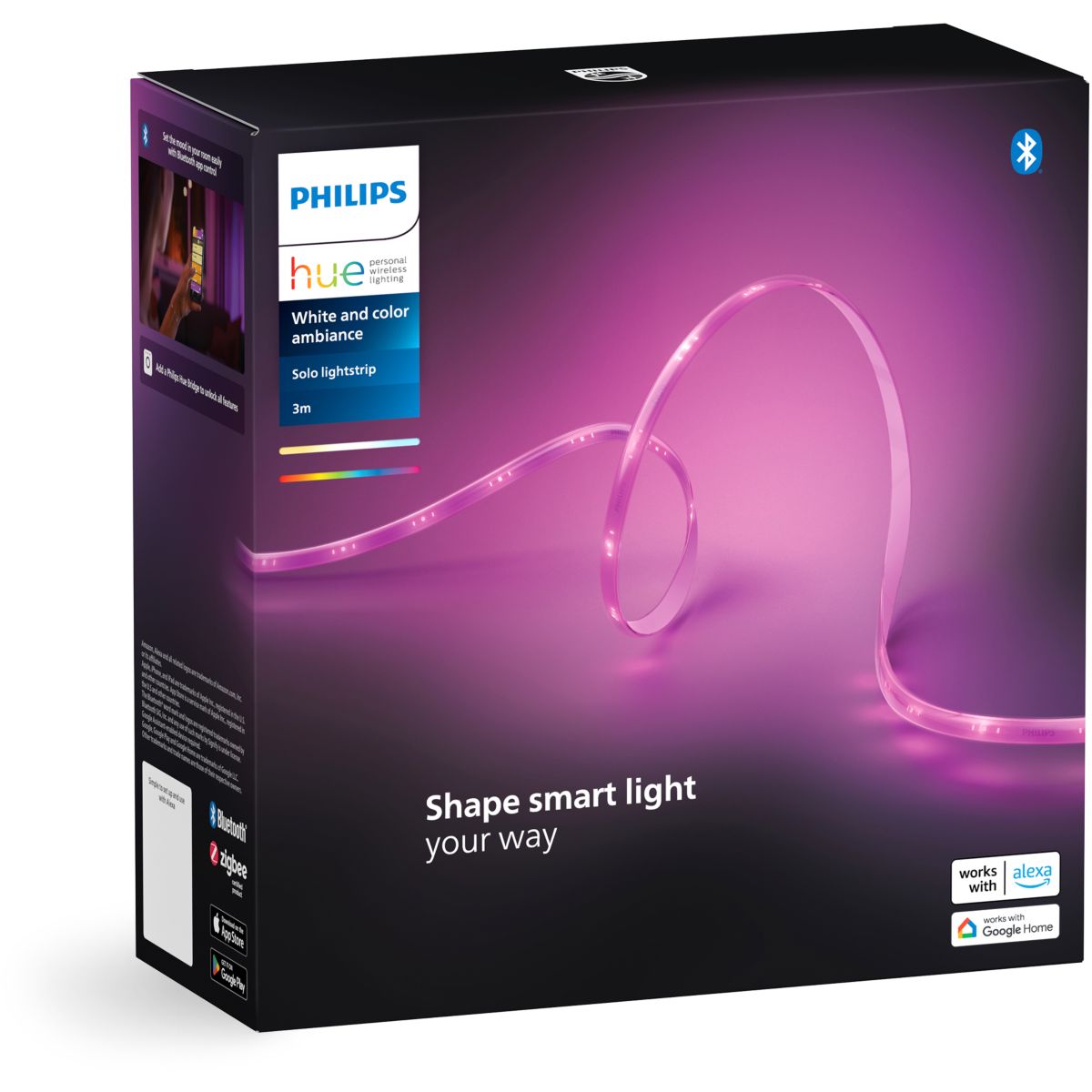 Ruban LED PHILIPS HUE W&C Lightstrip Solo 3m - 3