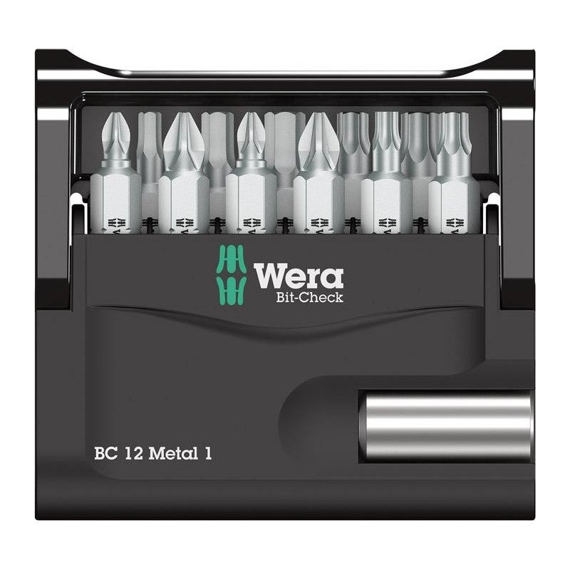 Wera 05057424001 Assortimento di Bit, Check 12, Grigio, Set di 12 Pezzi