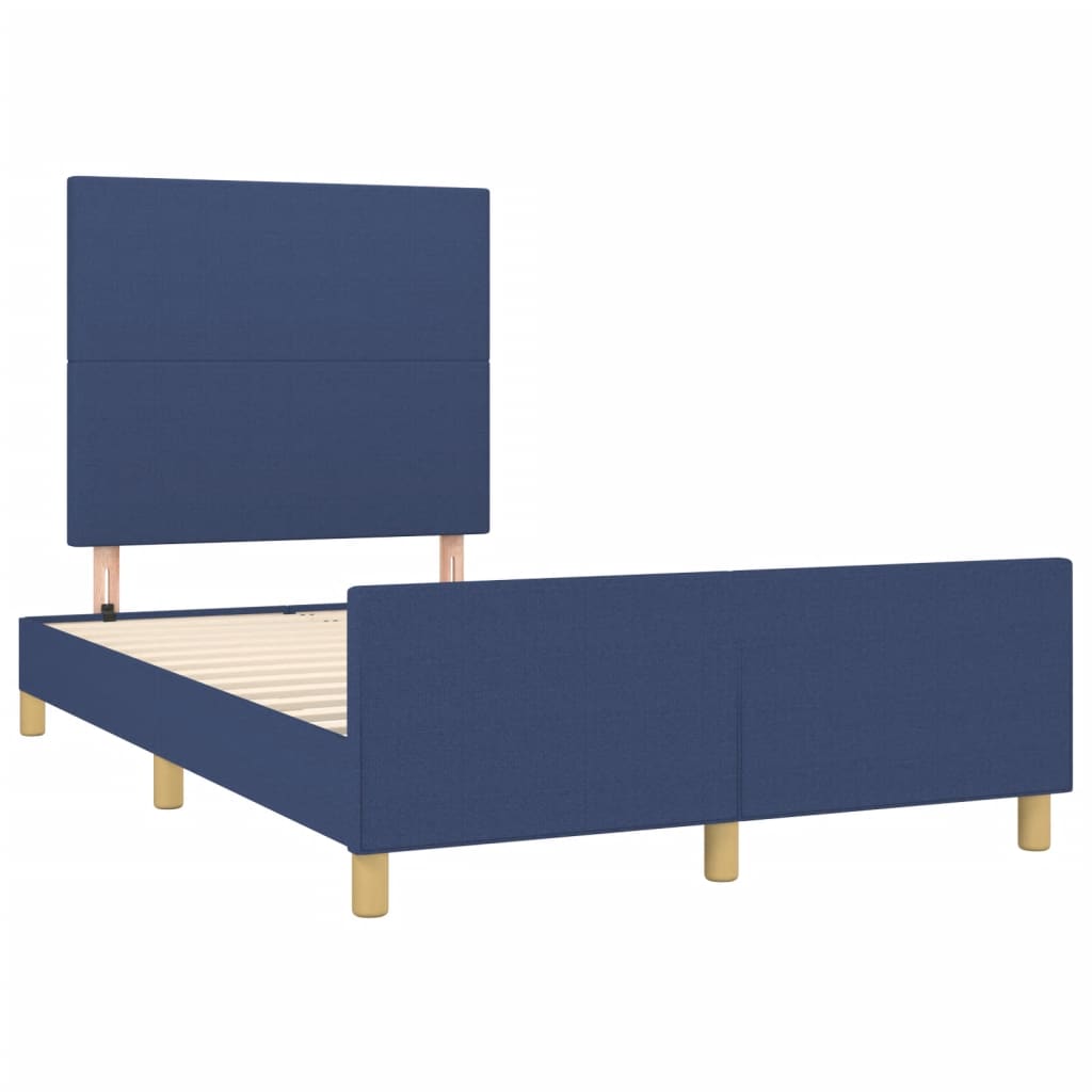 Cadre de lit sans matelas en tissu bleu, pour la chambre, 120 × 190 cm - 3