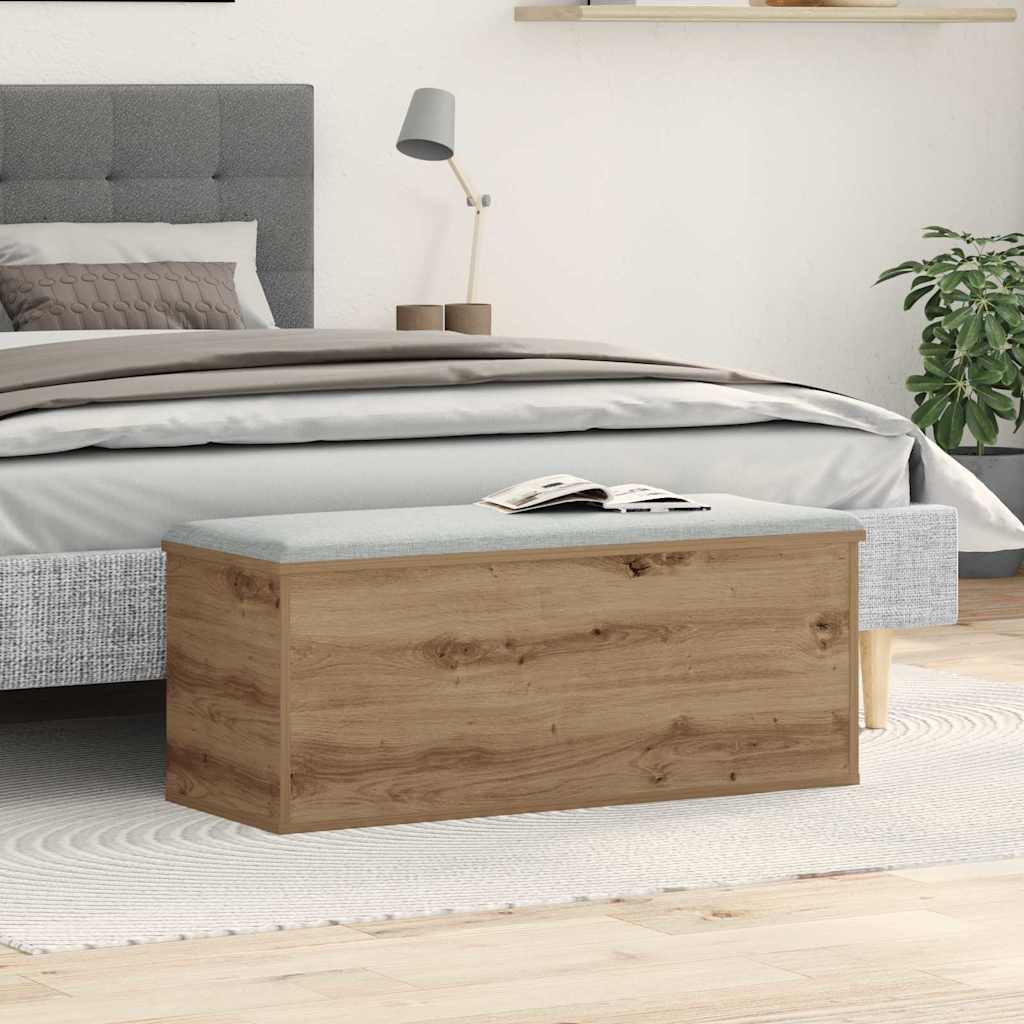 Vidaxl Caja De Almacenamiento De Roble Artesanal 90X35x35 Cm De Madera De Ingeniería Marrón , Leroy Merlin