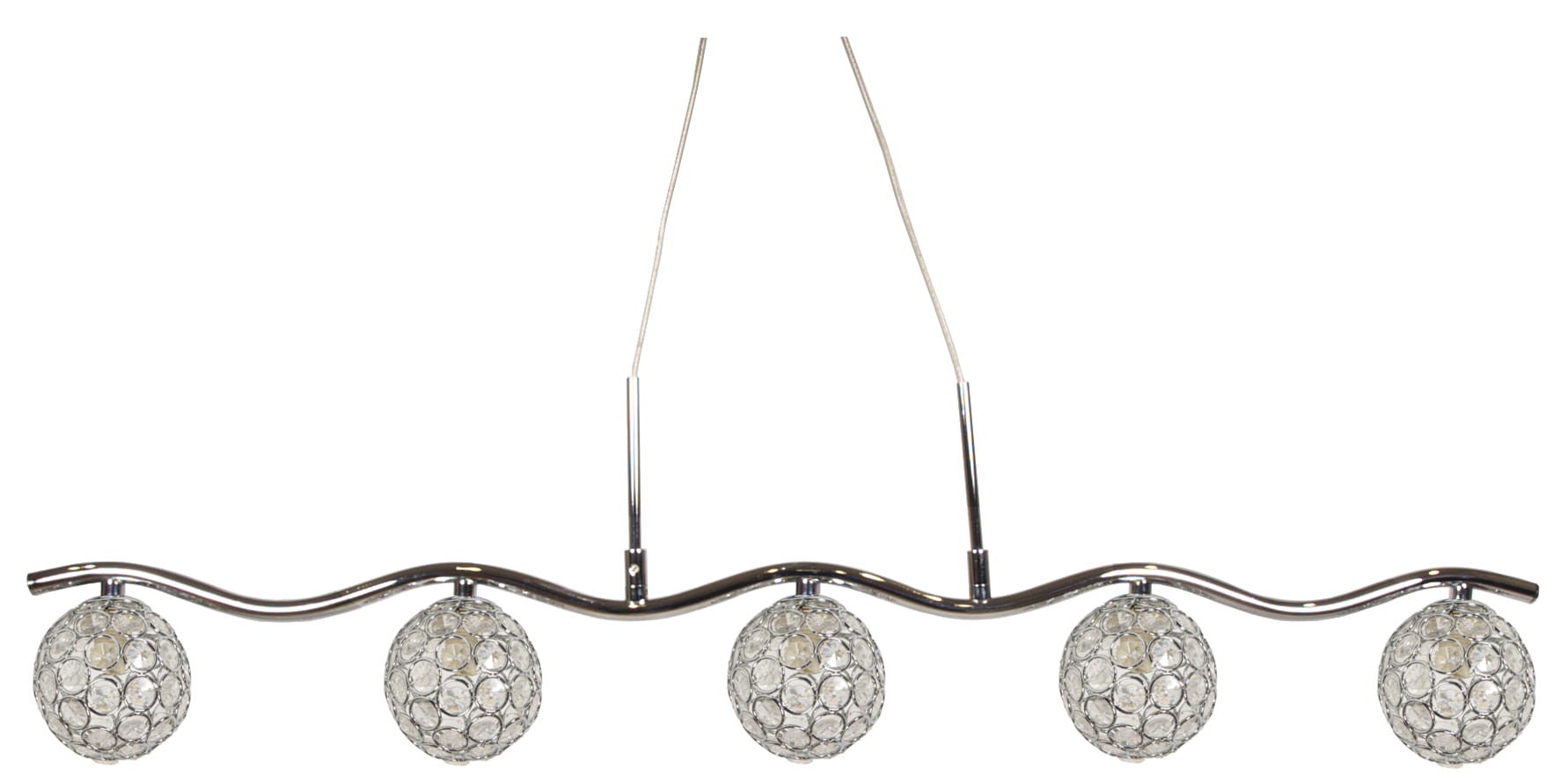 Lampa wisząca Starlet chromowana-przezroczysty 5xG9x40W kryształowa wym: 110 x 86 x 9 cm kryształ Candellux