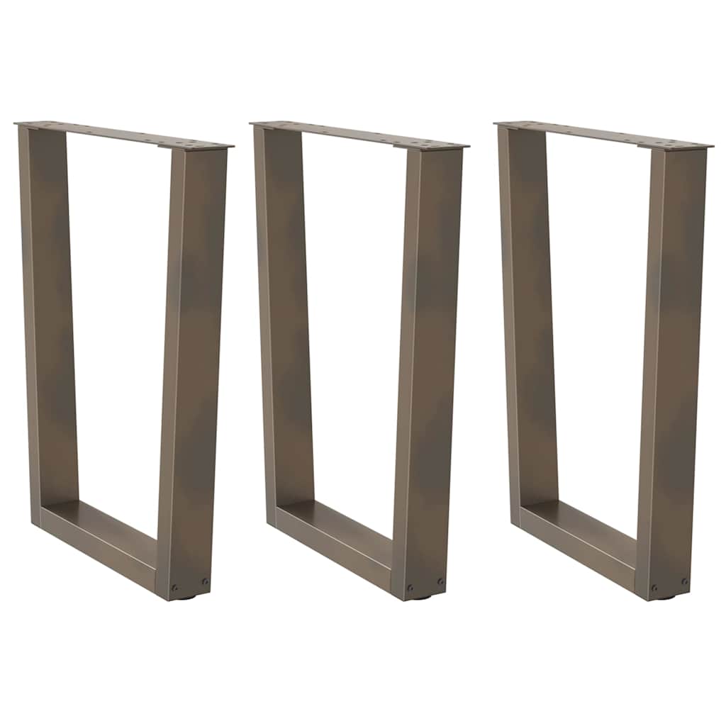 Nogi do stołu jadalnego w kształcie litery V 3 szt. Naturalna stal 70x(72-73,3) cm Stal vidaXL