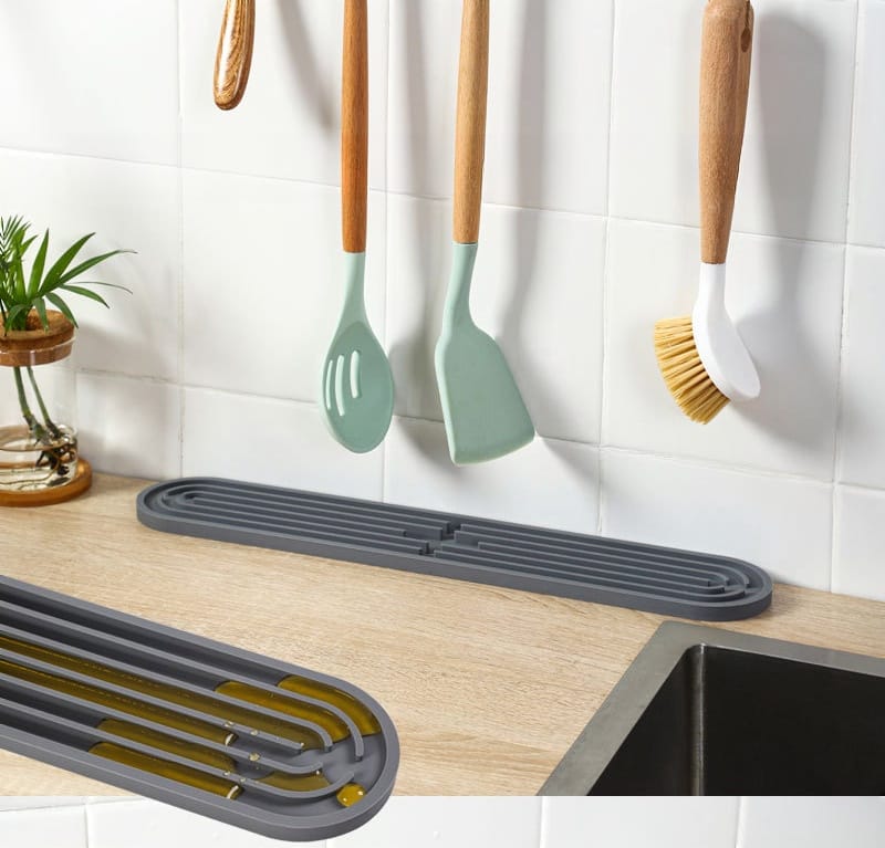 Dwuczęściowa silikonowa mata do odsączania, mata barowa, nadająca się do mycia w zmywarce, antypoślizgowa, do mycia naczyń, na butelki i szklanki, sz - 5