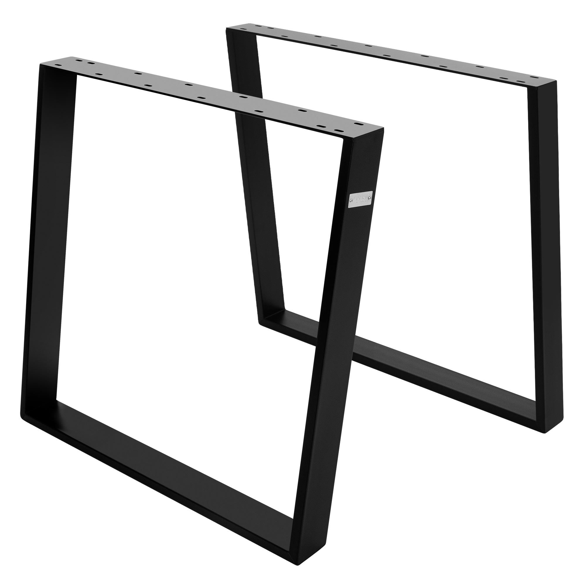ML-Design zestaw 2 prowadnic stołowych 80° nachylenie 75x72 cm matowa czerń profil 8x2 cm metalowe prowadnice meblowe stalowa rama i nogi stołowe