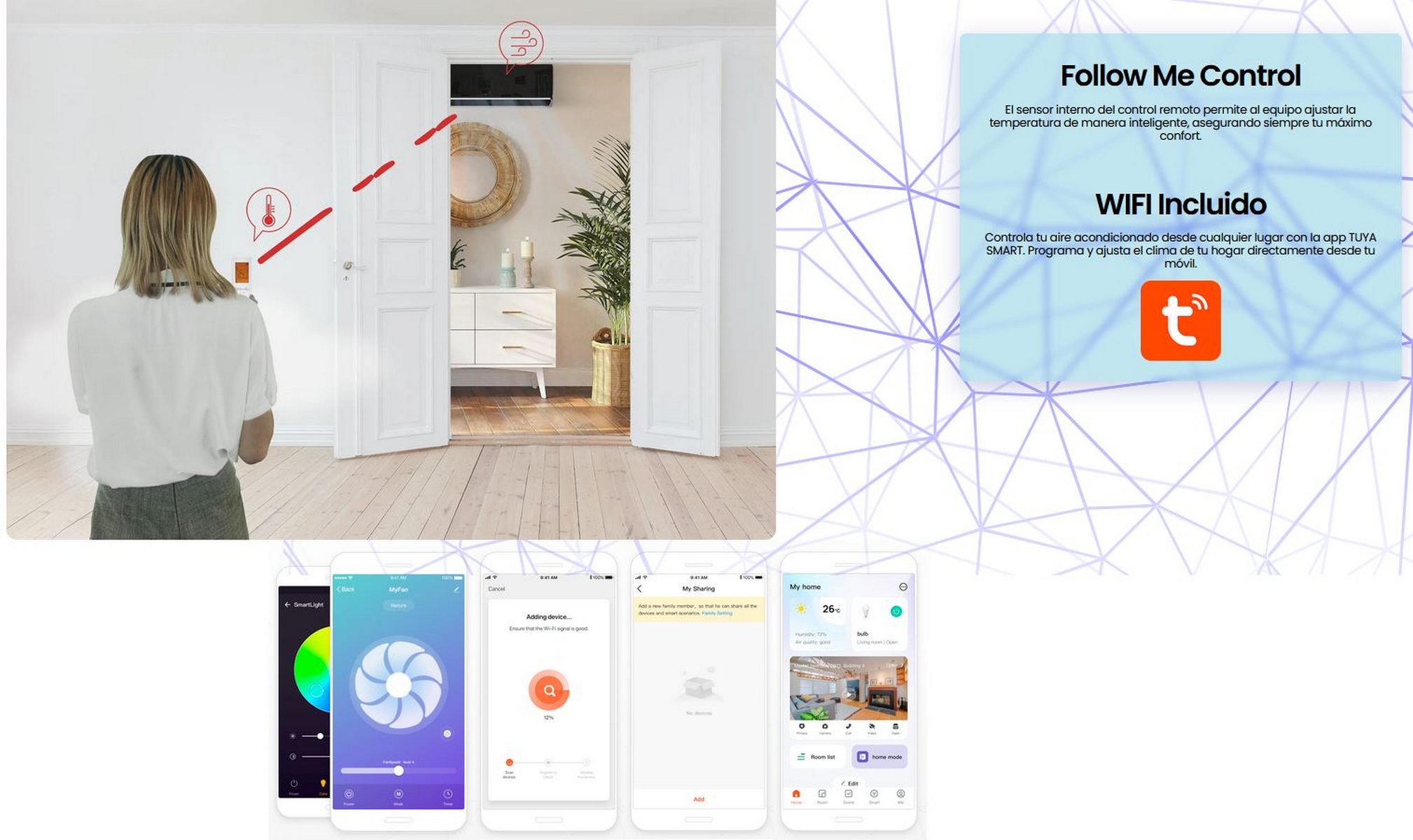 Aparelho de ar condicionado INFINITON SPTSE18A2, 18000 BTU, Wifi, bomba de calor, A++, branco - 6