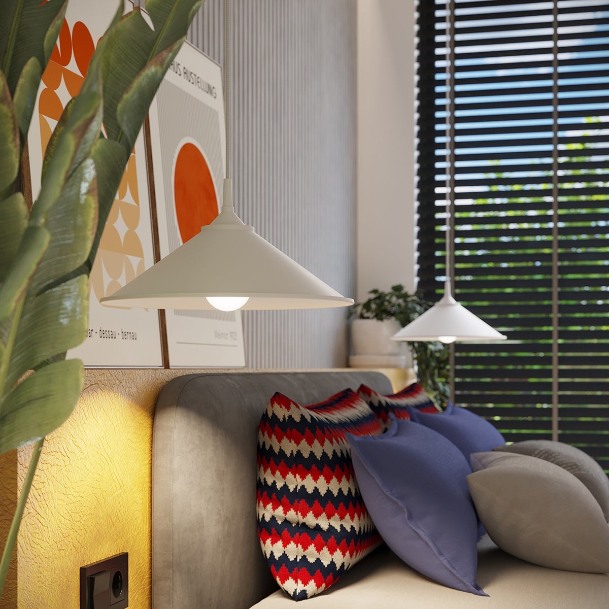 Lampa wisząca PALOA biała LED 4000K - 30x30x76cm Sollux - 6