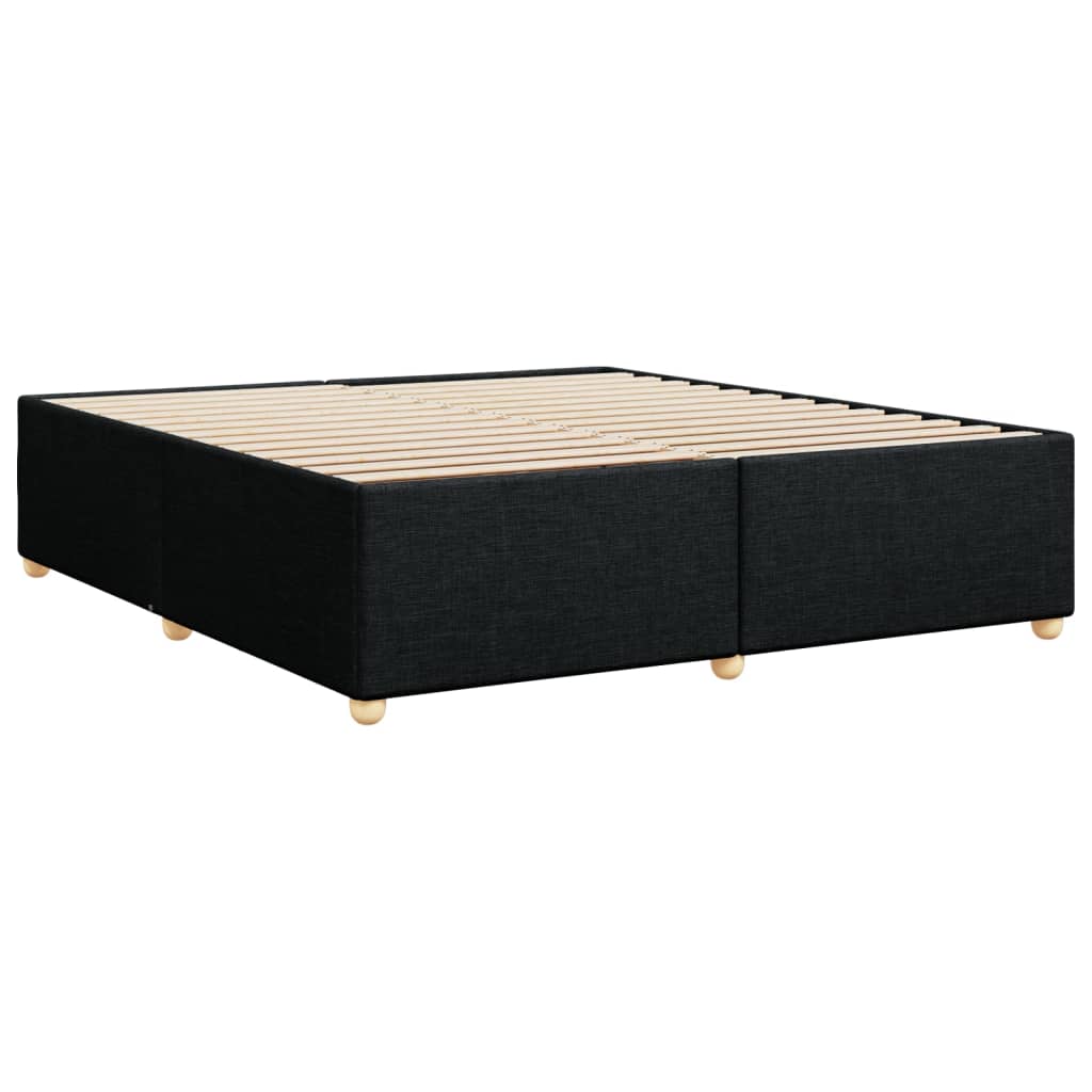 Cadre de lit sans matelas noir 200 x 200 cm tissu - 6