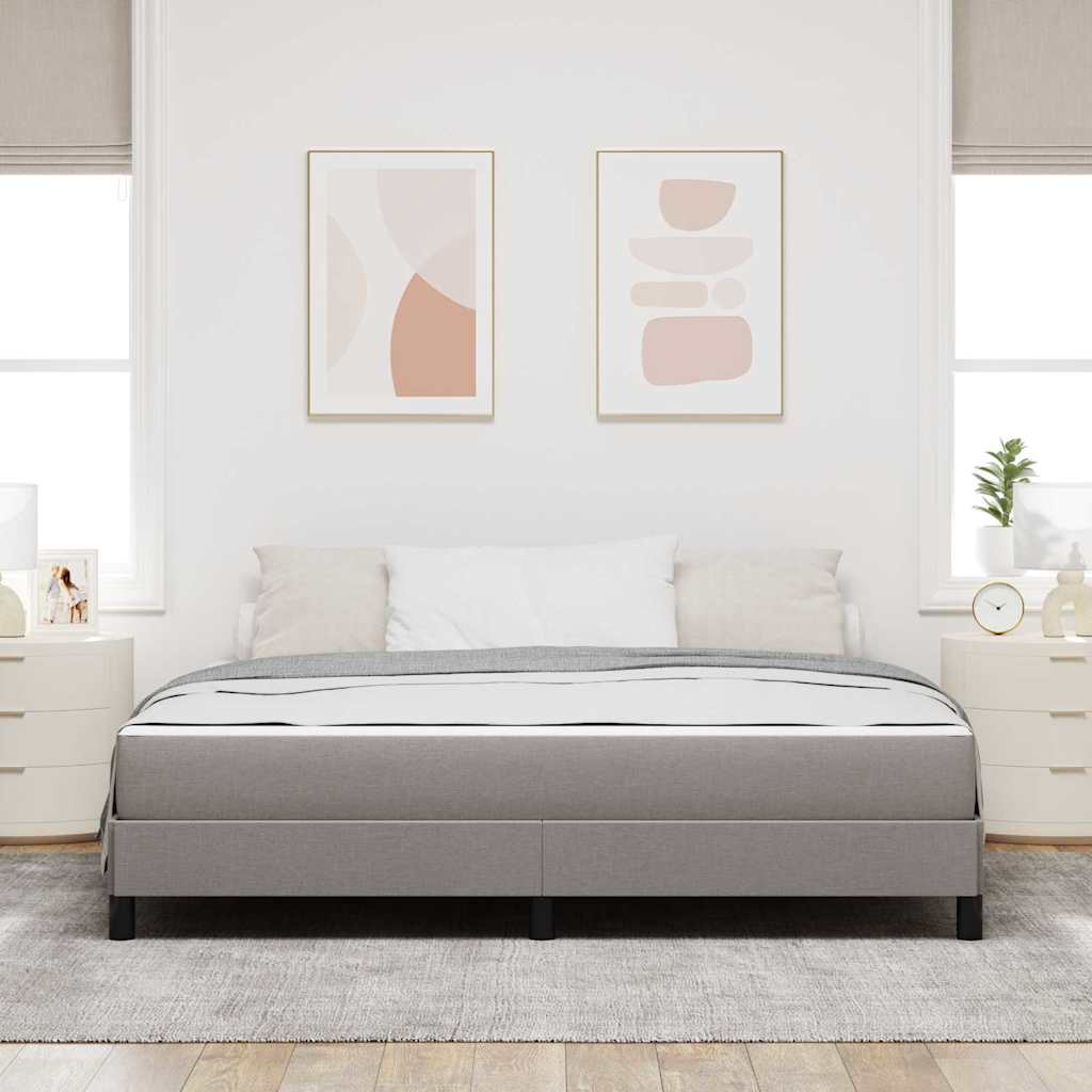 Cadre de lit avec matelas Taupe 180 x 200 cm tissu - 5