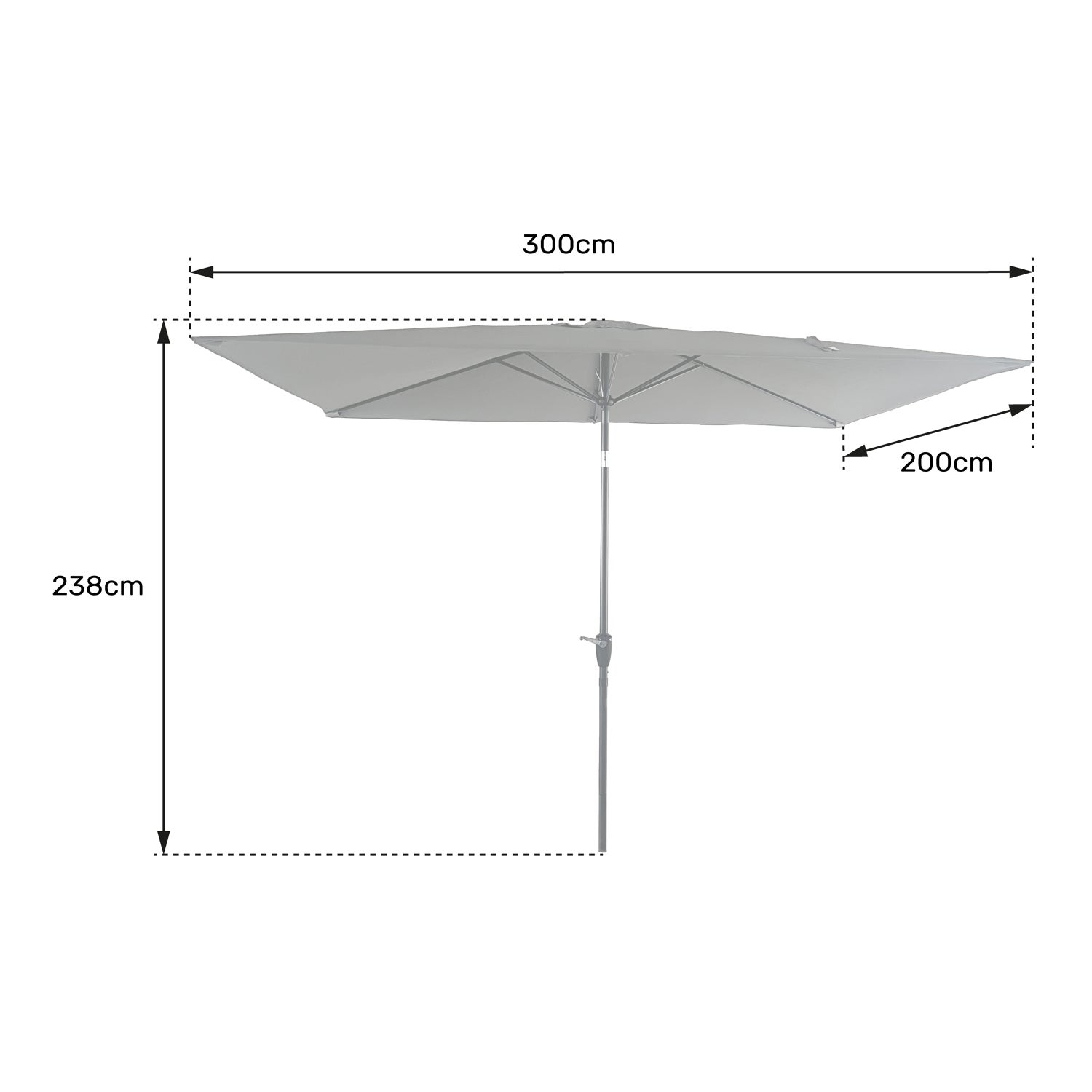 Parasol droit HAPUNA rectangulaire 2x3m noir - 6