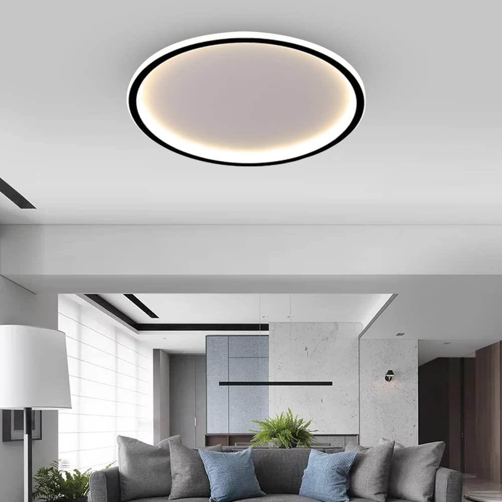 Plafonnier LED rond 24W Noir Lumière blanche 20 cm de diamètre — free download