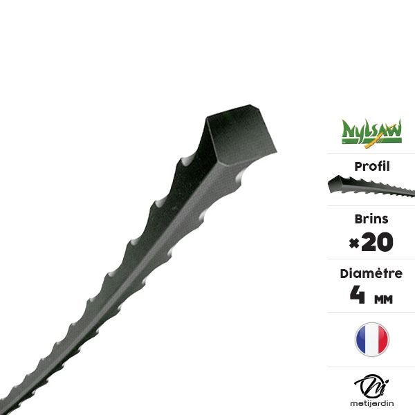 3 tubes fil nylon cranté Nylsaw 20 brins de 4 mm - 3