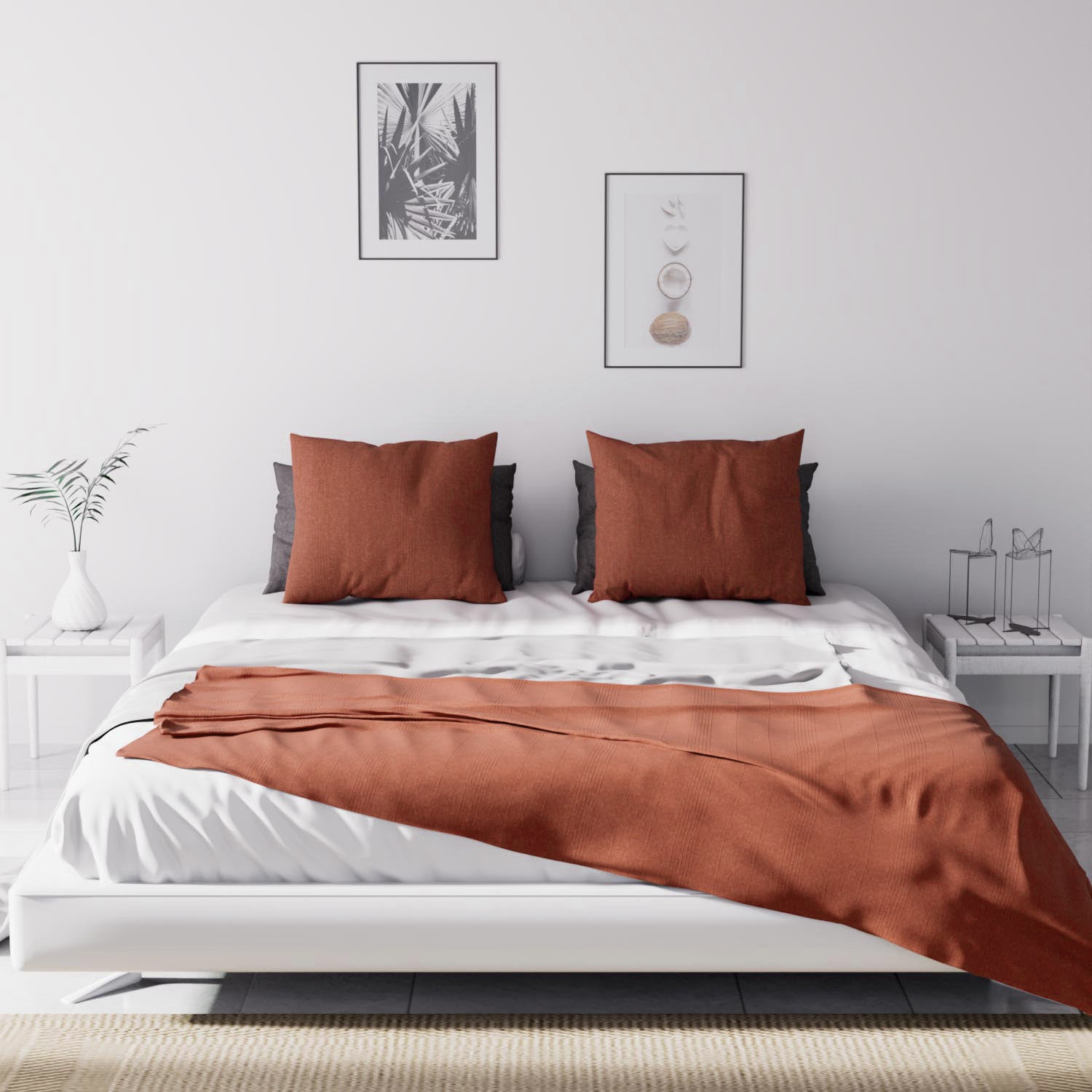 Jeté de lit ou canapé 220x240 cm ADELE brique, par Soleil d'ocre - 3