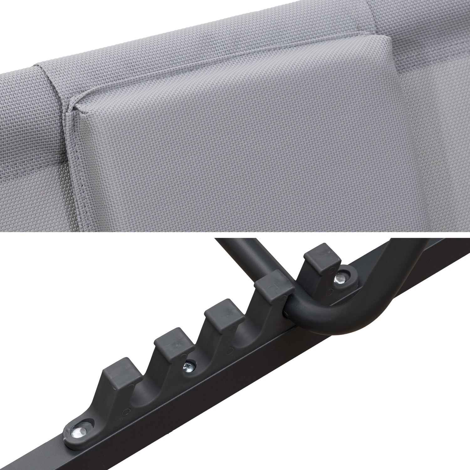 Set di 2 poltrone reclinabili CYPRUS - struttura in textilene grigio/carbone - 5