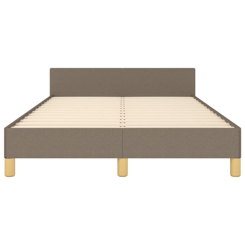 Cadre de lit sans matelas en tissu taupe pour la chambre, 120 × 190 cm - 6