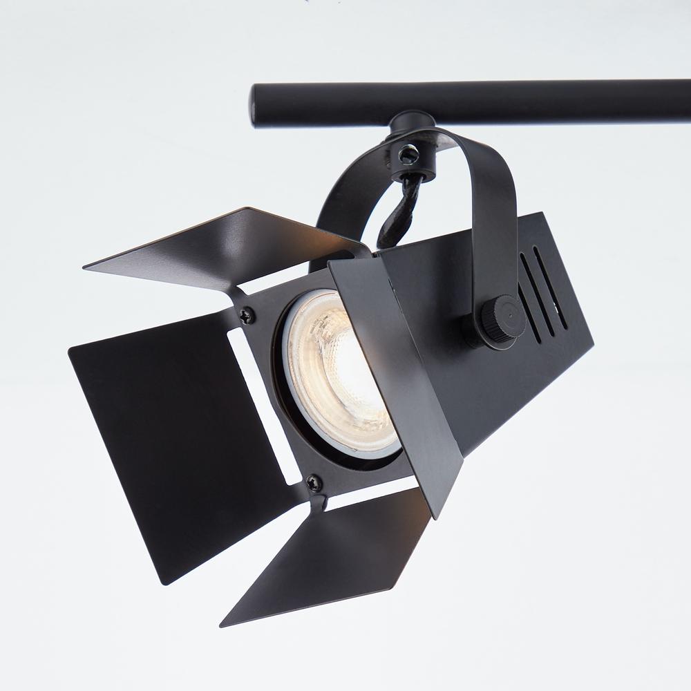 BRILLIANT lampa Matrix Spotrondell 2flg. czarna stal | 2x D45, E14, 40W, odpowiednia do lamp wiszących nie dołączonych | Obrotowe głowice - 2