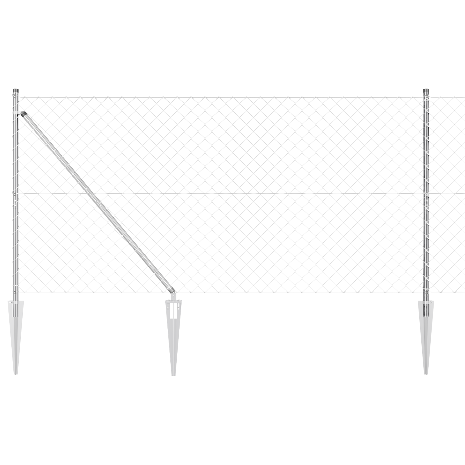 Słupek ogrodzeniowy. Srebrny 10 x 1,2 m (siatka 60 x 60 mm) vidaXL