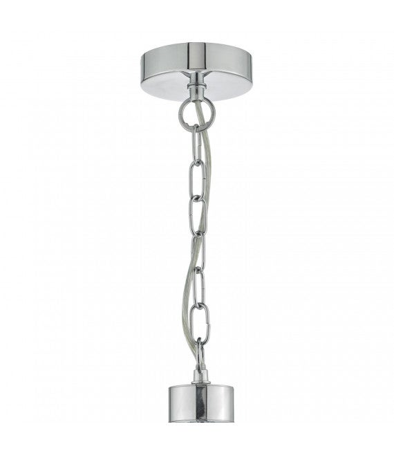 Suspension Lyon chrome poli et cristal 5 ampoules - 4