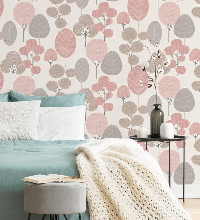 Rouleau Papier Peint Intissé Rose Moderne – 10,05m X 0,53m, Marburg