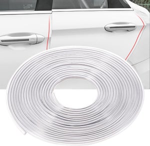 CTRICALVER Protector Puertas Coche 3M – Tira En U Blanca Antigolpes, Evita Abolladuras Y Sella Del Polvo