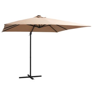 Ombrellone Con Led - Ombrellone A Sbalzo Con LED E Palo In Acciaio Terracotta 93454225