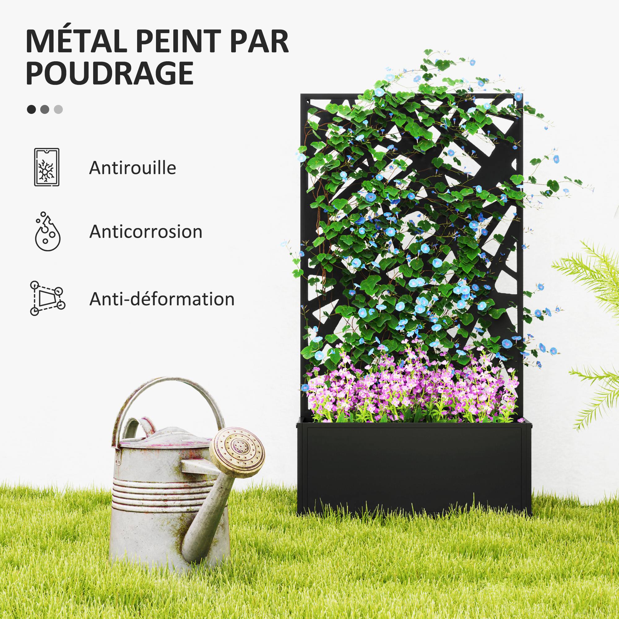 Jardinière avec treillis Métal Outsunny - 6