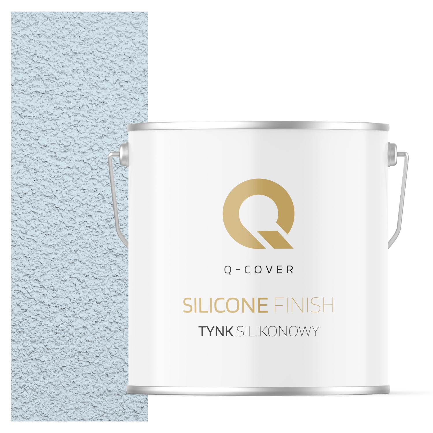 Tynk Silikonowy Elewacyjny Baranek 1.5mm Q-Cover Biel złamana w niebieski F111 7KG