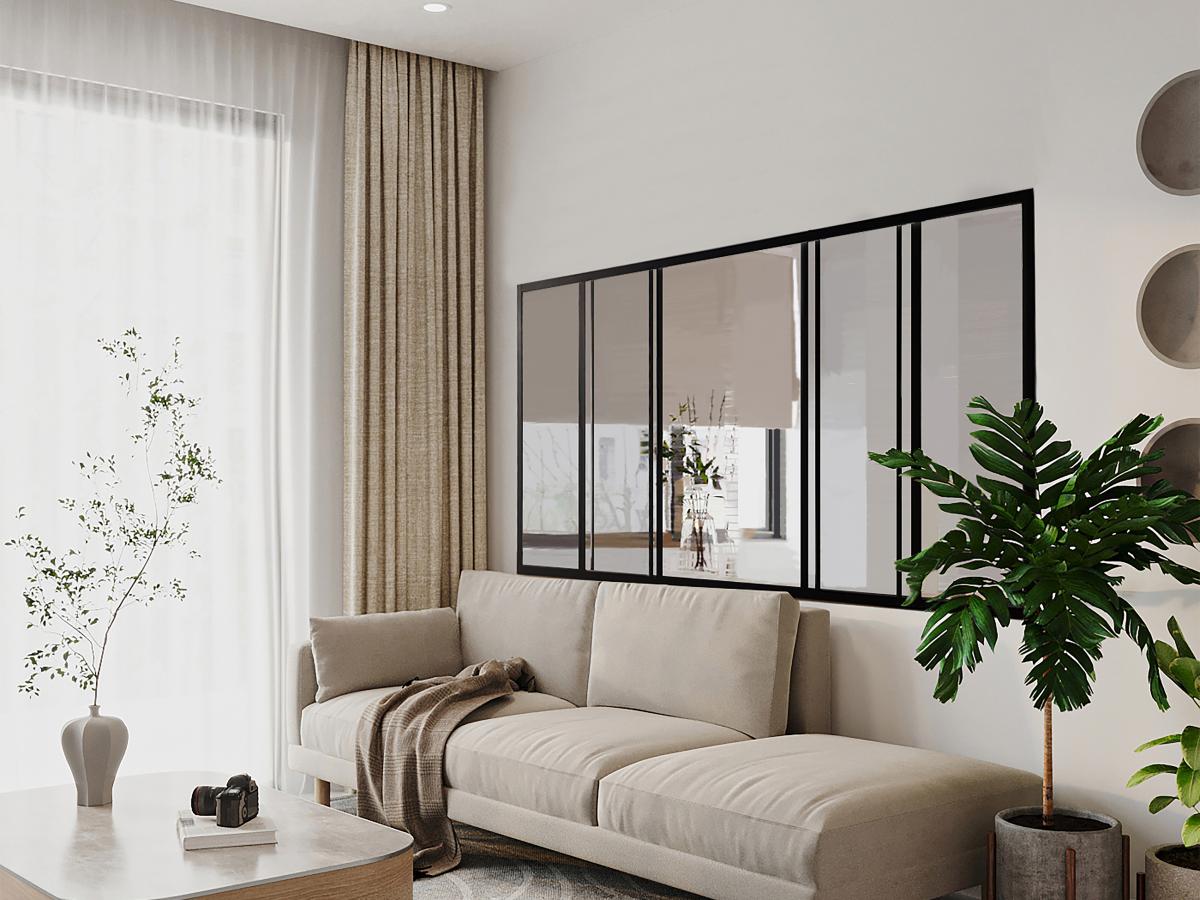 Verrière coulissante en aluminium thermolaqué noir 180x105 cm - RAVENA - 7