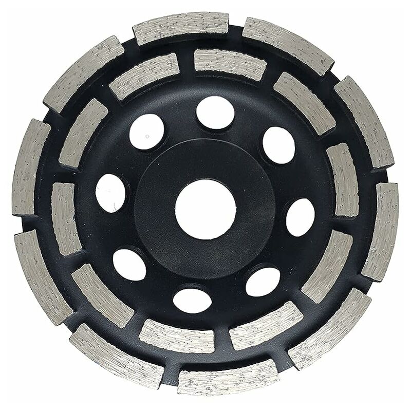 Disque Diamant à Meuler et Poncer, Meule Abrasive Diamantée 125mm x 22,23mm à Double Rangée, pour Poncer Chape, Dalle Béton, Carrelage et Colle Carrel - 2