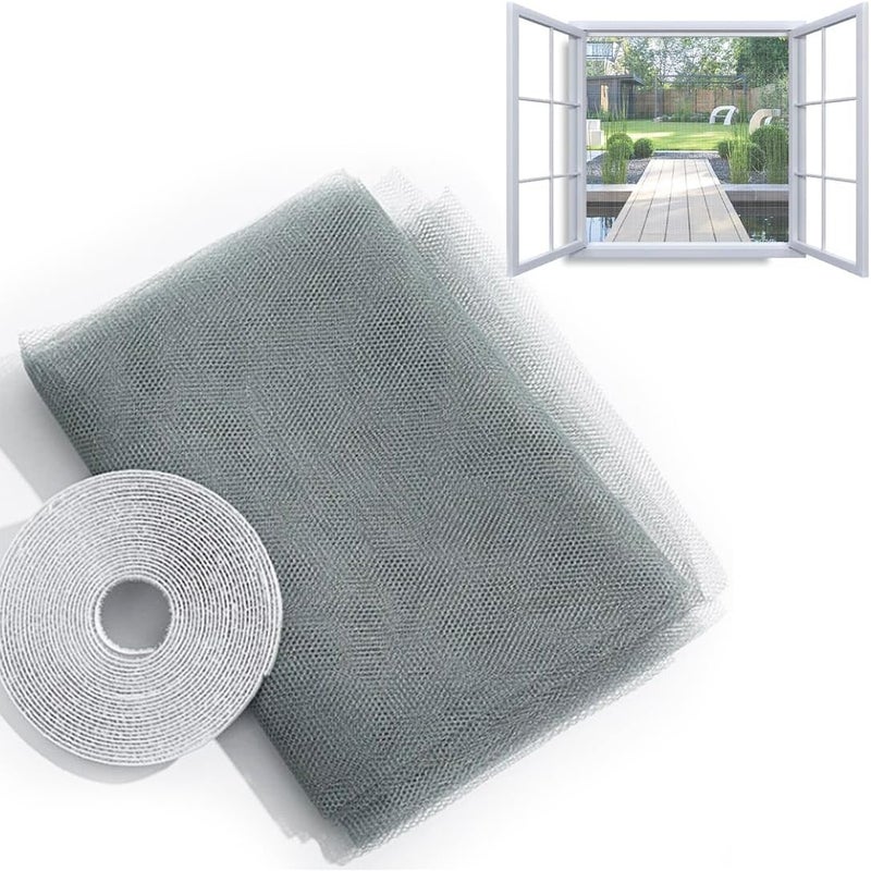 Moskitiera okienna, szara moskitiera okienna, dł. 150 x wys. 200 cm