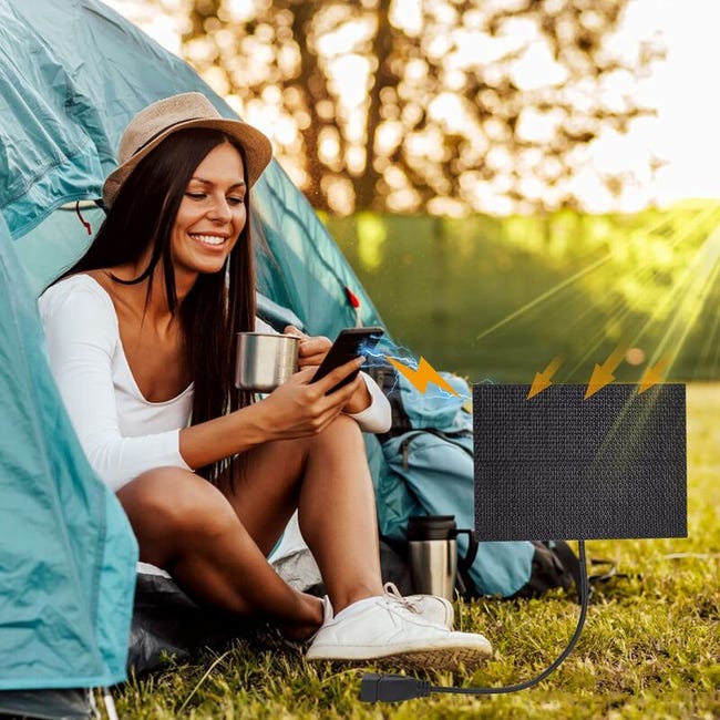 Pannello Solare Portatile 5W 5V Con Porta USB – Leggero 47g Per Cellulari, MP3, MP4, Ideale Per Campeggio E Viaggi