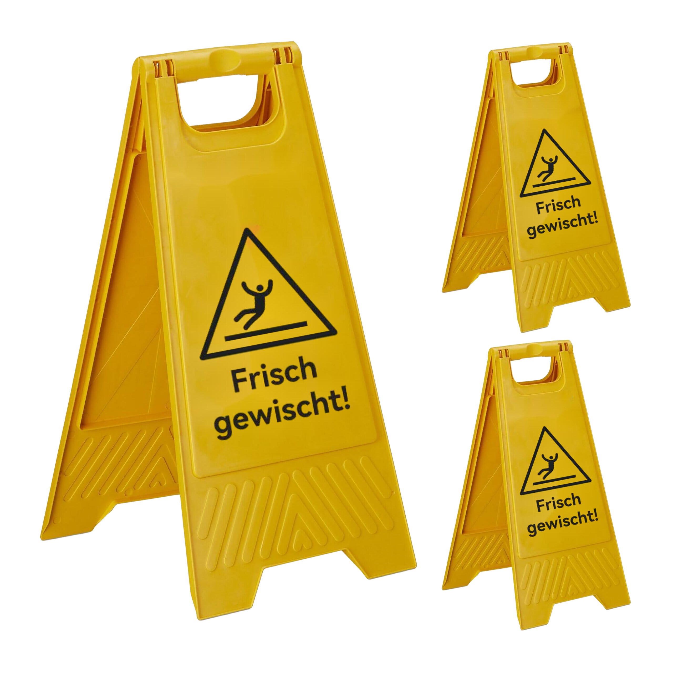 Panneau Avertissement Sol Mouillé / Nettoyage En Cours – Double Face Jaune Pliant Bentley Industriel
