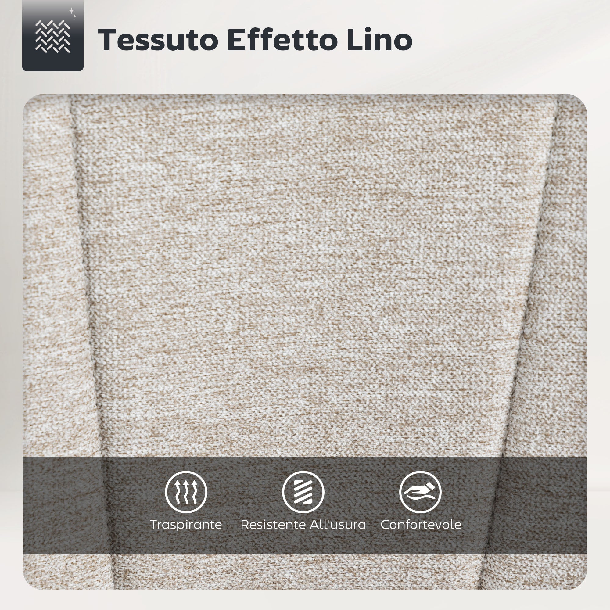 HOMCOM Set 2 Sgabelli da Bar con Altezza Regolabile, Seduta Girevole in Tessuto e Poggiapiedi, Beige - 6