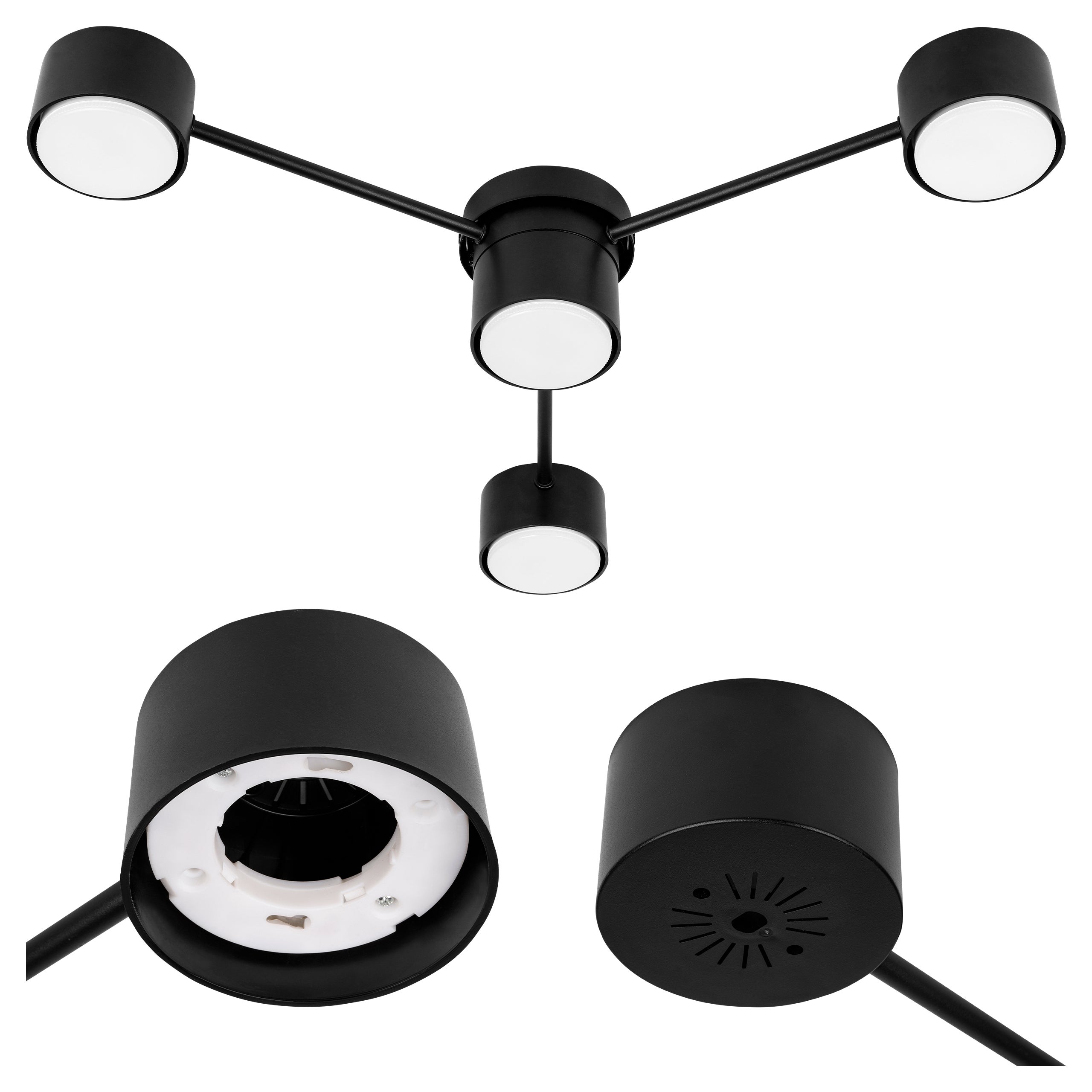 Żyrandol LED Guliver GX53 85cm poczwórna lampa sufitowa loft czarny MasterLED
