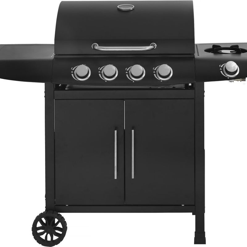 Grill gazowy "Feria 5" - 5 palników w tym 1 boczny - 14,5 kW - Czarny