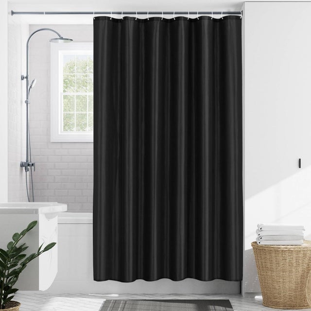 Zasłona prysznicowa - 120 x 200 cm - Antygrzybiczna - Nadaje się do wanien i pryszniców - Wodoodporna - Czarna