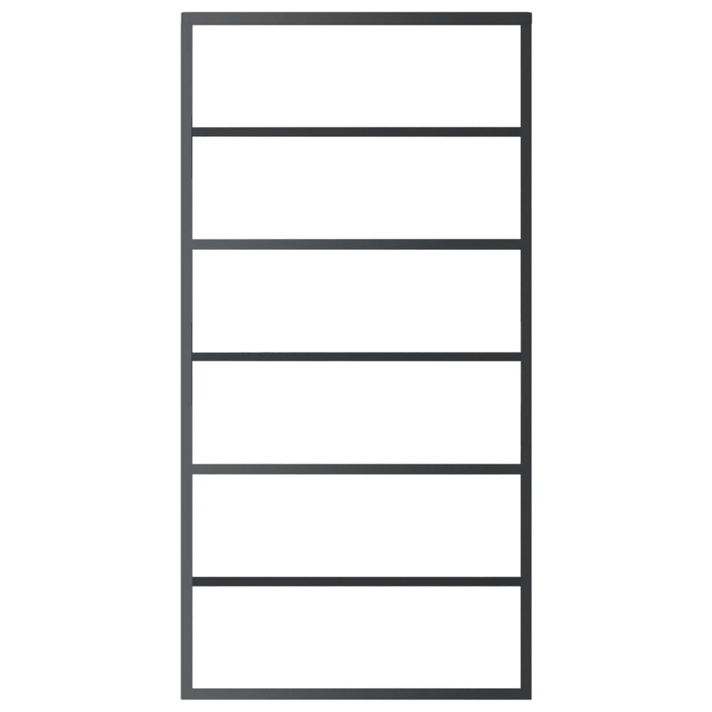 Maison Exclusive - Porta Scorrevole e Kit Montaggio Vetro ESG Alluminio 102x205cm - 4