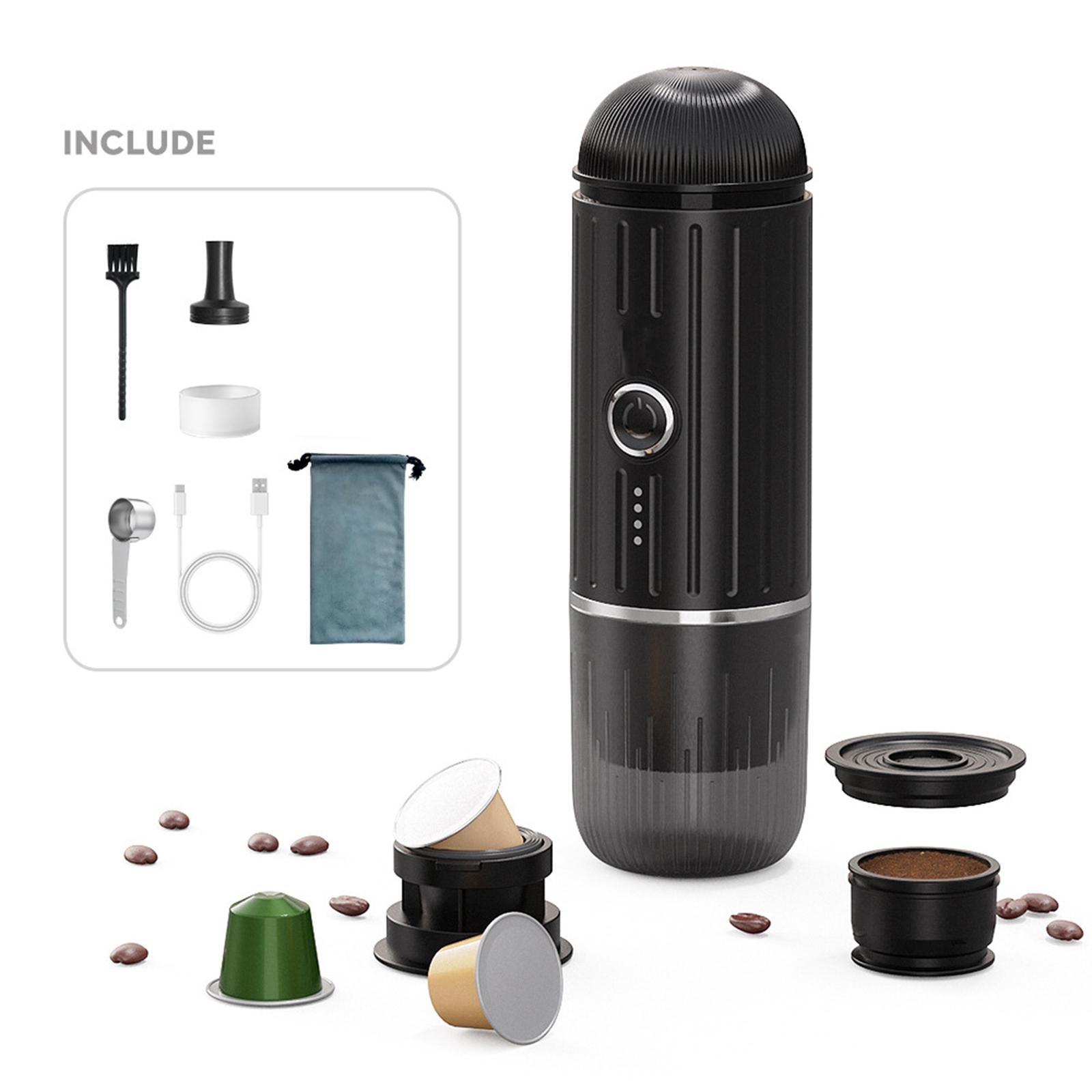 Macchina portatile cordless 2 in 1 per caffè espresso e macinato, riscaldamento rapido 80 ml, 19 bar, design compatto ed elegante, verde - 6