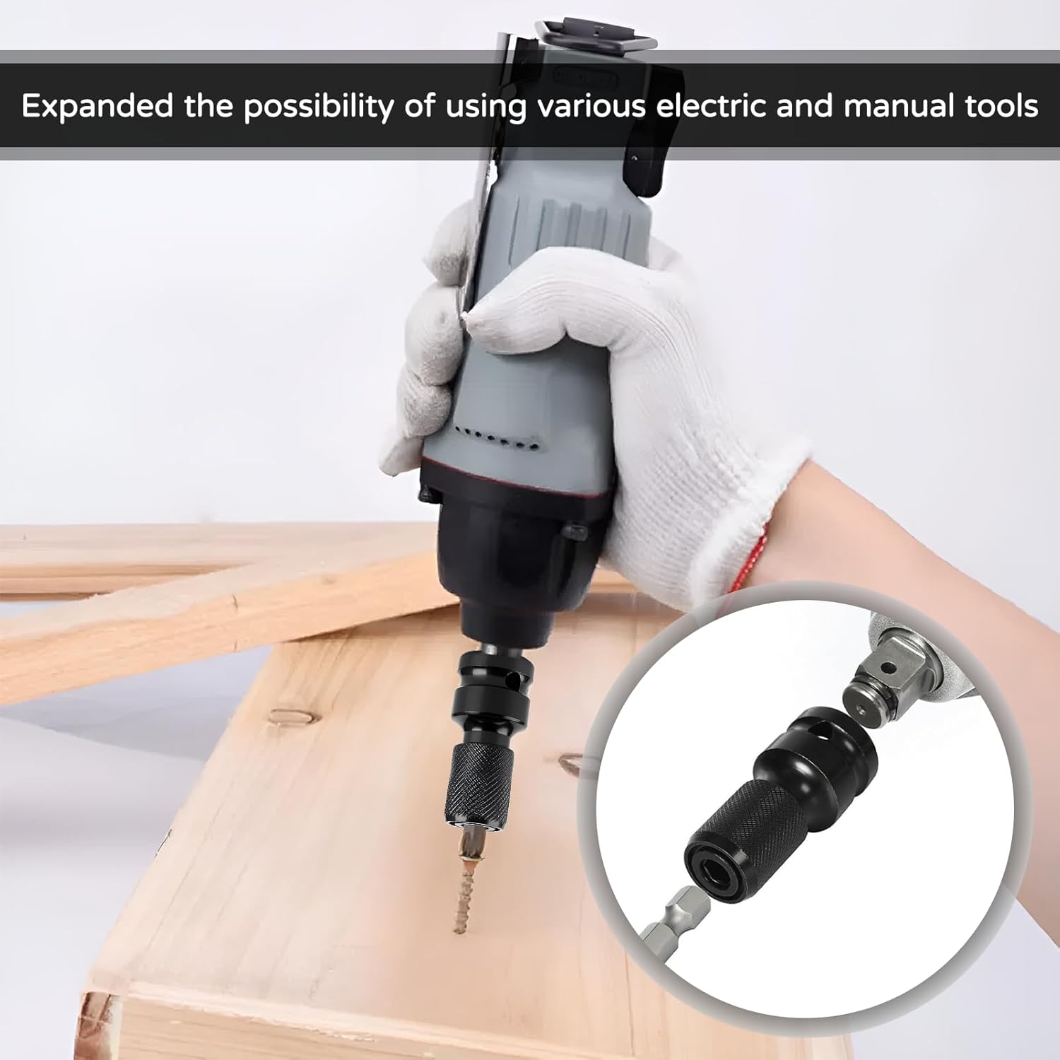 Kit d'adaptateur de perceuse sans fil en acier inoxydable, avec embout adaptateur à douille de 1/2 pouces, adapté à la poignée de manivelle de cric de remorque à vent supérieur