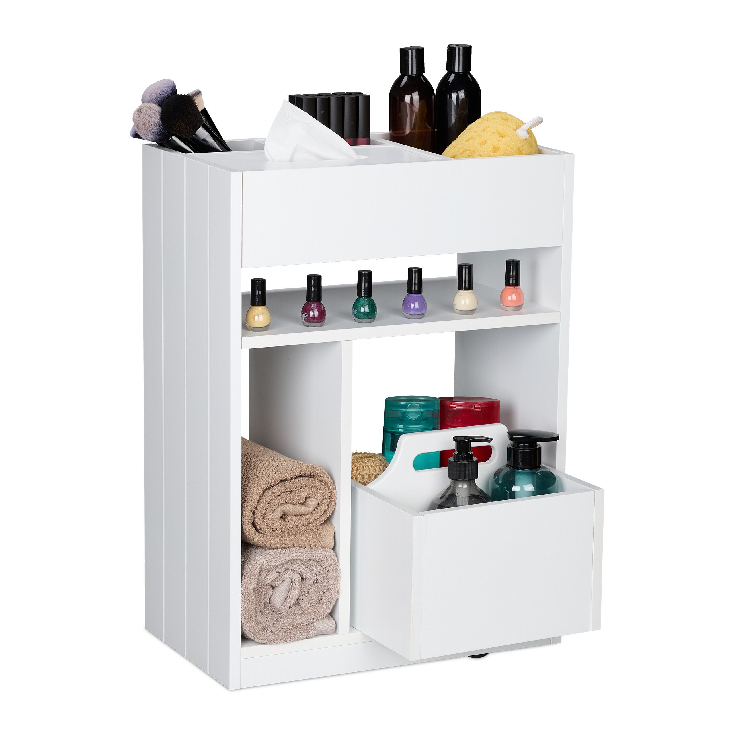Chariot de rangement sur roulettes, livres, épices, HLP 55x38,5x23 cm